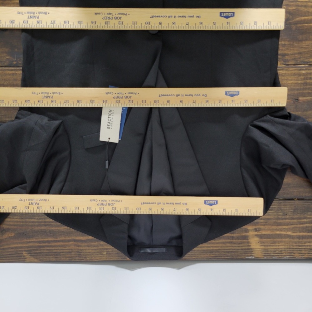 Kenneth Cole Reaction Men's Sport Coat Blazer‎ Two Button Black Stretch 40L NEW - Picture 2 of 13